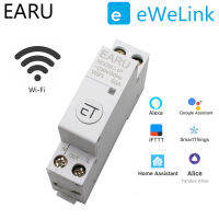 1P N Din Rail WIFI Circuit Breaker Smart Timer Switch รีเลย์รีโมทคอนลโดย EWeLink Smart Home เข้ากันได้กับ Alexa