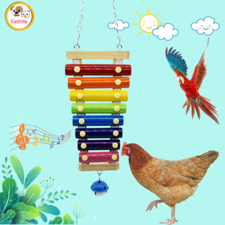Bird Colorful Hanging Xylophone Toy Bird Cage Accessories With Bells