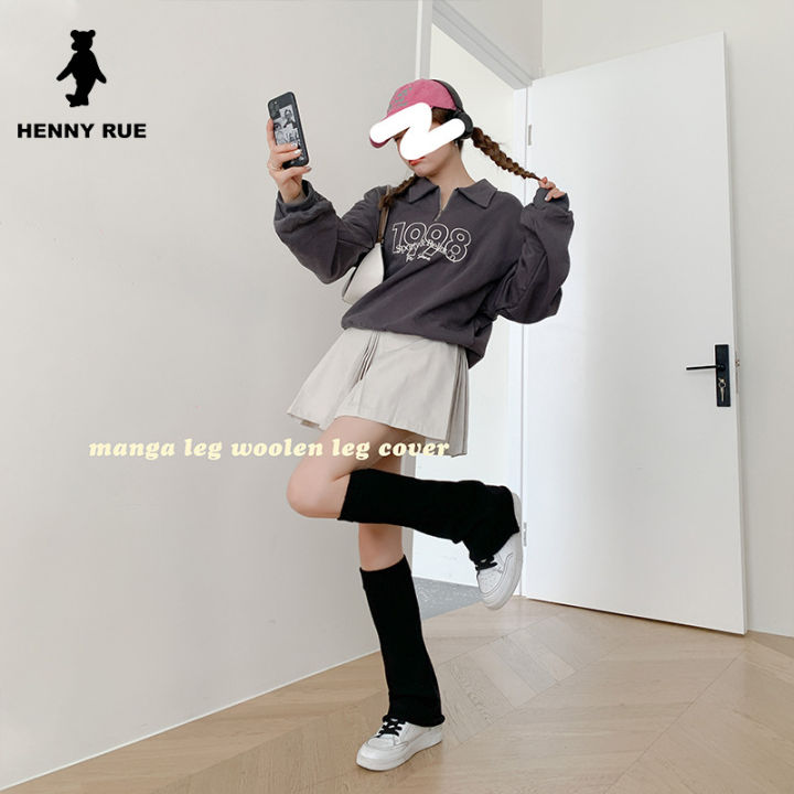 cod-henny-rue-ฤดูใบไม้ร่วงและฤดูหนาวใหม่ก้านหนาถักขาปกขาการ์ตูนบางสีทึบลาย