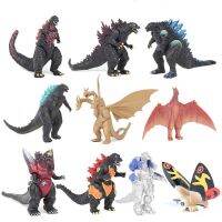 DYJJD ของขวัญเด็ก10ชิ้น/เซ็ตอนิเมะ Triceratops ไดโนเสาร์ตกแต่งของเล่นโมเดลกษัตริย์กิโดะชุดฟิกเกอร์ก๊อดซิลล่าของเล่นโมเดลหุ่นจำลองตัวการ์ตูนหุ่นอะนิเมะ