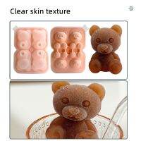 ❆♂☎ Internet Celebrity Hot Bear Cube Ice Mould Silicone Ice Hockey Tray Mold Ice Cream Popsicle Box Cute Former