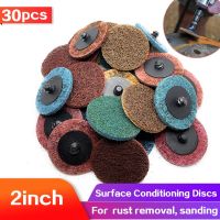 30Pcs 2 inch Roll Quick Change Discs Surface Conditioning Discs Sanding Disc for Surface prep  Paint Stripping  Grinding Cleaning Tools