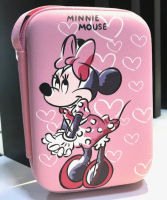 MINNIE กล่องเก็บสายชาร์จ  กล่องใส่ PWB , HDD , หูฟัง , เอนกประสงค์, Size L ลาย  MINNIE MOUSE pink a  มินนี่ เมาส์   หัวใจ  งานดี evaกันกระแทก ขนาด13.5x9.5x3.5cm งานสวยงา