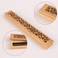 1pc Bamboo Wooden Incense Stick Holder Burning Joss Insence Box Burner Ash Catcher