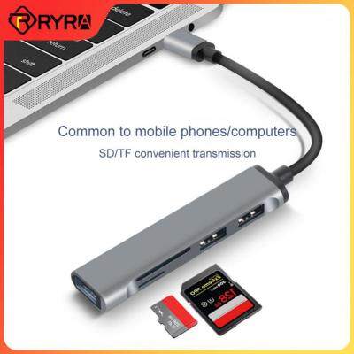 RYRAUSB 3.0 HUB Multiport Splitter Adapter 5 In 1 USB Split Hub Converter With SD TF Ports Card Reader  For Laptop Compute PC USB Hubs