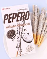 Lotte Pepero White Cookie ป๊อกกี้เกาหลี กล่องใหญ่ มี 8 กล่องเล็ก น้ำหนัก 256 กรัม BBF15/3/24