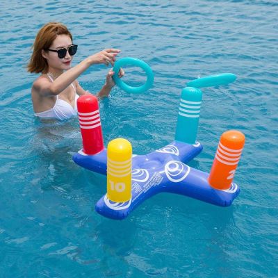 ANGCHI Inflatable Children Ring Toys Beach Toy Plaything Air Mattress Party Props Ring Toss Game Throw Pool Game Inflatable Ring Toys Swimming Pool Fl