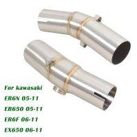 ไอเสียรถจักรยานยนต์ ER650 ER6N คาวาซากิ05-11 ER6F EX650 06-11ท่อเชื่อมกลางกลางท่อสเตนเลสเชื่อมต่อท่อไอเสีย51มม.