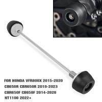 สำหรับฮอนด้า VFR800X CB650R CBR650F/R CB650F ส้อม AS Roda Depan การชนตัวเลื่อนล้อรถจักรยานยนต์ป้องกันหลอดสวิงอาร์มสกรูแบบยืน