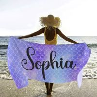 【CC】 Custom Name Diy Scales Beach Personalised for Kids/adult Microfiber Dry Pool