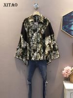 XITAO Blouse Print Shirt Women Casual Fashion Batwing Sleeve Top