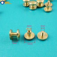 50 Set 10*5mm Solid Brass Rivet Chicago Screw for Leather Craft Belt Wallet Cambered