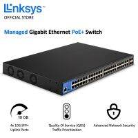 Linksys สวิทซ์ รุ่น LGS352C Managed Gigabit Switch แบบปรับตั้งค่าได้ขนาด 48 พอร์ต พร้อม 10G SFP+ Uplinks x4 รับประกัน 5ปี