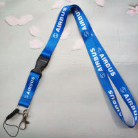 20221ชิ้นสีฟ้าแอร์บัส Lanyards สายคล้องคอสำหรับสายคล้องศัพท์เชือกเส้นเล็กสำหรับคีย์บัตรประจำตัวประชาชนยิมศัพท์สายรัด USB ผู้ถือป้ายแอร์บัสสายคล้องคอ