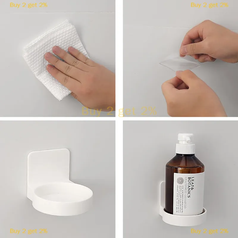 Cheap Self Adhesive Bottle Holder Tray Round Wall Mounted Hand