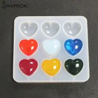 Epoxy Mold Manual DIY Crystal 9 Hole Heart Shape Mold Silicone High Mirror Pendant Handmade Making Molds