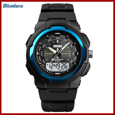 Bluelans®กีฬา Backlight รอบแจ้งเตือนแบบปรับเครื่องรับนาฬิกาจับเวลา Casual Men นาฬิกาดิจิตอลนาฬิกาข้อมือของขวัญ