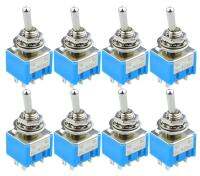 10Pcs MTS202 Blue Toggle Switch DPDT Double Pole Double Throw 2ตำแหน่ง ON-ON 125V 6A MTS-202