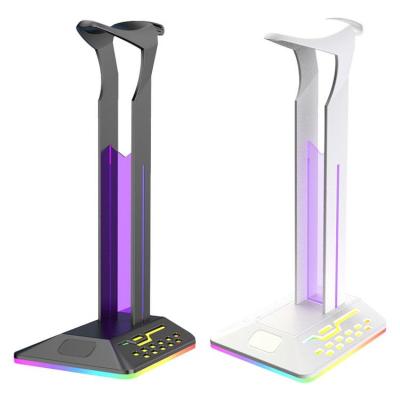 RGB Headset Holder Non-slip RGB Headphone Display Stand Multifunctional and Flexible Gamers Earphones Hangers PC Games Headset Supplies for All Over-Ear Headphones vividly