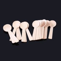 100Pcs New Disposable Wooden Spoon Mini Ice Cream Spoon Wood Western Dessert Scoop Wedding Party Tableware Kitchen Serving Utensils