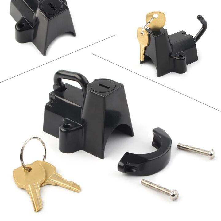 Black Motorcycle Helmet Lock For HarleyDavidson Softail Road King Fat