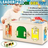 Kid Toys Montessori Lock Box Practical Life Toy Open the Lock Key Educational Wooden Toys For Basic Skills Learning