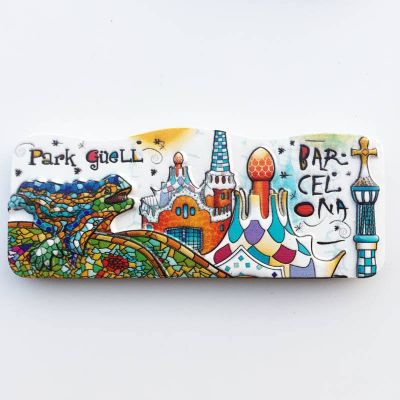 Barcelona ​​Spain Landmark Building Mosaic Style Tourist Souvenirs Magnetic Refrigerator Stickers With Gifts 【Refrigerator sticker】✠❣❆