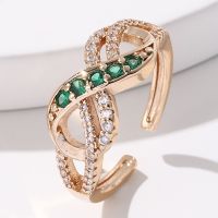 [COD] European and new simple cold cross open ring copper plated real gold fashion personality ins index finger