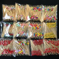 100pcs! China Bamboo Craft Fruit Fireworks Toothpick Kids Food Sticks Interesting Dessert Cocktail Sign Wedding Party Supplies