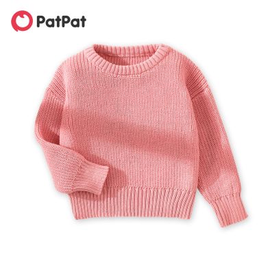 PatPat Baby Boys / Baby Girls Sweater Solid Long-sleeve Knitted Sweater Pullover