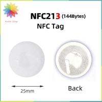 HETU070703. 50pcs 13.56MHz ป้าย NFC กลมกลมๆ เส้นผ่าศูนย์กลาง25มม. ฉลาก NFC213 ใช้งานได้จริง สติกเกอร์213 สำหรับ Huawei Share ios13ทางลัดอัตโนมัติส่วนบุคคล คัดลอกป้ายโคลน