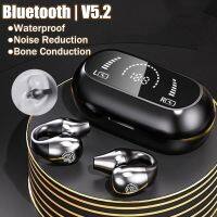 ☂ Conduction Bluetooth Earphones Sport Waterproof Led Earring Wireless Headphones HiFi Stereo Earbuds Headsets Ear Clip with Mic