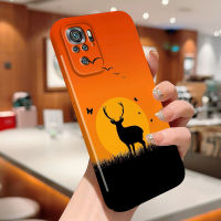 สำหรับ Xiaomi Redmi Note 10 Redmi Note 10 Pro Redmi Note 10S Redmi Note 12 4G All-Inclusive กรณีโทรศัพท์ฟิล์มการ์ตูน Elk Deer ที่ใช้ตกแต่งภายนอกการออกแบบนกไก่หงส์เปลือกแข็งการเคสป้องกันทนแรงกระแทกกล้องคลุมทั้งหมด