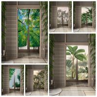 【YD】 Jungle Doorway Curtain Room Bedroom Partition Entrance Door Curtains Hanging Half-Curtain