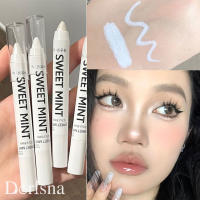 Dorisna ปากกาเน้นข้อความสีขาวด้านสุดฮอตติดมุมหนอนไหมอายไลเนอร์แบบแวววาวสูงแท่งอายชาโดว์เกล็ดแวววาวกันน้ำ