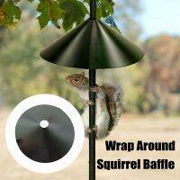 Squirrel Baffle Wrap Around Bird Feeder Guard Powder Coated Steel Black