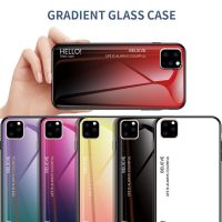 Apple IPhone 11 11Pro Pro Max X XS Max XR 7 8 Plus 6S 6 Case Gradient สีกระจกนิรภัย Hard Case Cover