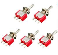 5Pcs Red 3 Pin ON-OFF-ON 3 Position SPDT Mini Toggle Switch AC 6A/125V 3A/250V Low Price MTS-103 RED Electrical Circuitry  Parts