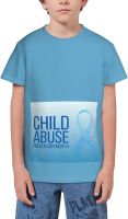 Child Abuse Prevention Awareness Month T- Shirt Short Novelty for Boys and Girl