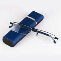 High-end business male and female reading glasses half frame stainless sl plus TR90 material to send glasses case