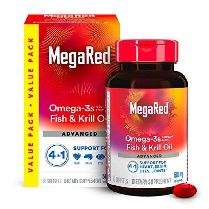 [PREORDER] Megared Omega 3 Fish Oil & Antarctic Krill Oil Softgels for