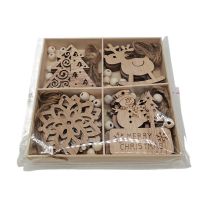 Christmas Wooden Box Set Creative Home Decoration Crafts Diy Handmade Wood Chip Christmas Tree Pendant Props