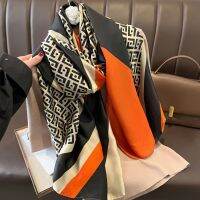 Luxury Brand Scarf Women New Style Fashion Color Matching Print Silk Scarf Lady Popular Headcloth Beach Shawl