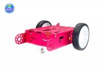 โครงรถหุ่นยนต์ Aluminum alloy robot Smart car ล้อขาว/ยางดำ สี Metallic Red