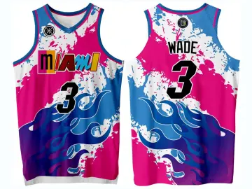 MIAMI HEAT WADE BLACK HG JERSEY FULL SUBLIMATION BASKETBALL JERSEY  customized name and number