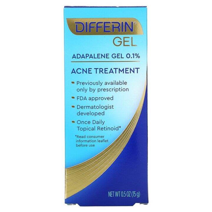 Adapalene Gel 0.1 % Acne Treatment, Fragrance Free, 0.5 oz (15 g ...