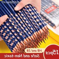 ✠ 15/10/5Pcs Groove Triangle Wooden Pencil HB Posture Correction Pencil School Office Stationery Exam Writing Drawing Pencil