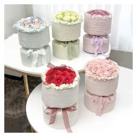 【CW】 New Round Bouquet Wrapping Paper Stereotypes Valentine  39;s Day Cardboard  3PCS