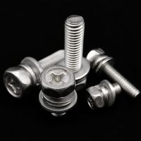 [DE69] M3 M4 M5 M6M8สแตนเลสภายนอก Hex Hexagon Cross Phillips Head SEM Screw Bolt พร้อมเครื่องซักผ้าแบนสปริงปะเก็นรวมกัน