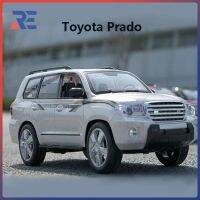 1:10 Toyota Prado SUV 2023โมเดลรถของเล่นหล่อจากอัลลอยด์เสียงและไฟดึงถอยหลังของเล่นของสะสมของขวัญวันเกิด